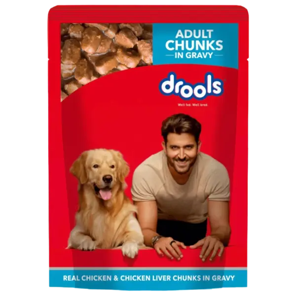 Drools Real Chicken & Chicken Liver Chunks in Gravy Adult Dog Wet Food 5+1x150g