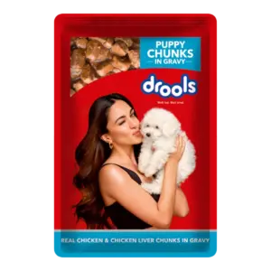 Drools Real Chicken & Chicken Liver Chunks in Gravy Puppy Wet Food 10+2x60g