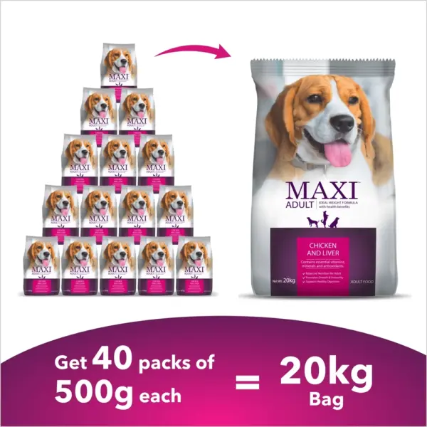 Maxi Chicken and Liver Adult Dog Dry Food - Image 2