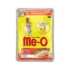 Me-O Chicken with Rice & Carrot Adult Cat Wet Food 12x80g
