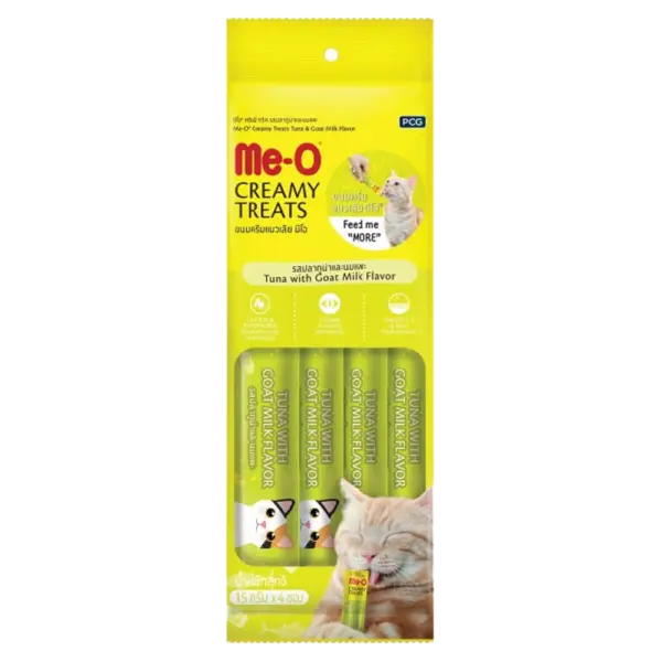 Me-O Creamy Treats Tuna with Goat Milk Flavor 15gx4 Cat Treats