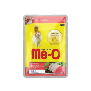 Me-O Tuna with White Fish in Jelly Adult Cat Wet Food 12x80g