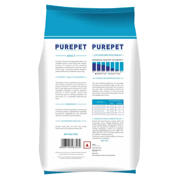Purepet Chicken and Vegetable Adult Dog Dry Food - Image 2