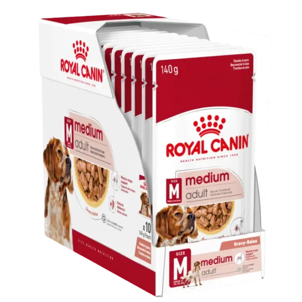 Royal Canin Medium Breed Adult Dog Wet Food 10x140g - Image 2