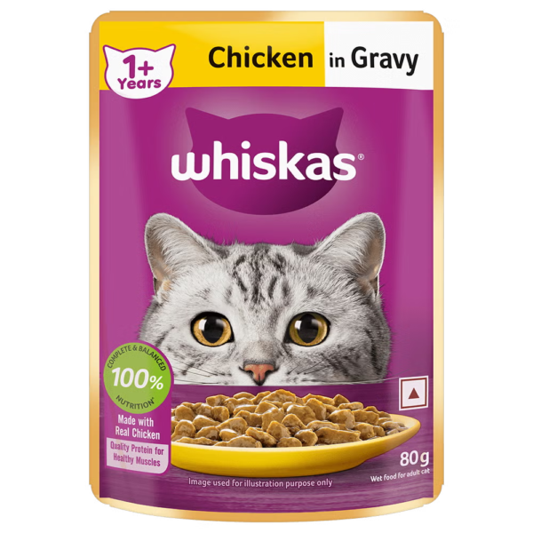 Whiskas Chicken in Gravy Adult Cat Wet Food 14x80g
