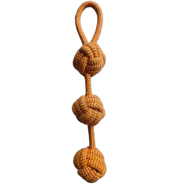 3 Rope Balls with Handle Tug Toy for Dogs