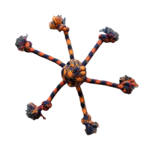 Crazy Spider Ball with 6 Knotted Ropes Toy for Dogs