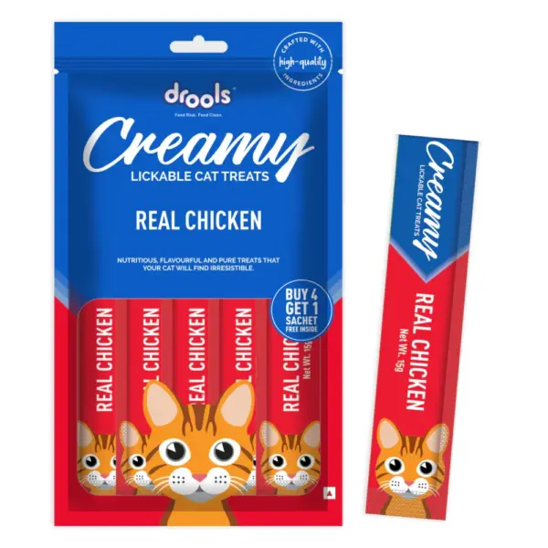 Drools Creamy Real Chicken Flavor 15gx4+1 Cat Treats