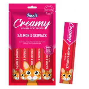 Drools Creamy Salmon & Skipjack Flavor 15gx4+1 Cat Treats