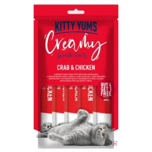 Kitty Yums Creamy Crab & Chicken Flavor 15gx4+1 Cat Treats