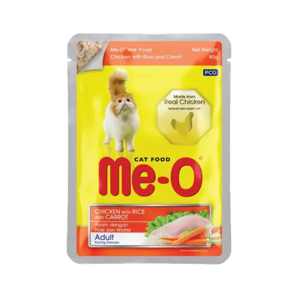 Me-O Chicken with Rice & Carrot Adult Cat Wet Food 12x80g Me-O Chicken with Rice & Carrot Adult Cat Wet Food 12x80g