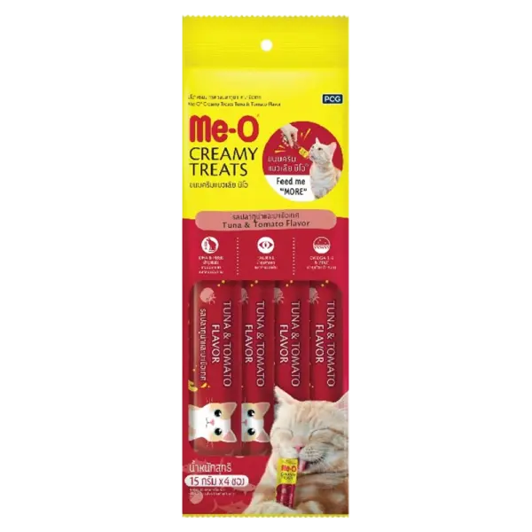 Me-O Creamy Treats Tuna & Tomato Flavor 15gx4 Cat Treats