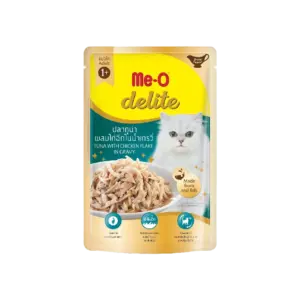 Me-O Delite Tuna with Chicken Flake in Gravy 12x70g