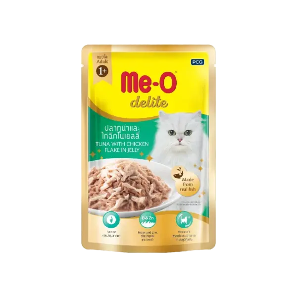 Me-O Delite Tuna with Chicken Flake in Jelly 12x70g