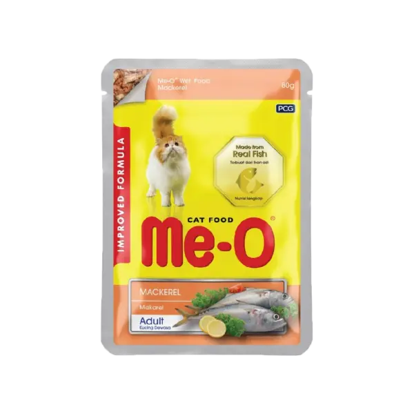 Me-O Mackerel in Jelly Adult Cat Wet Food 12x80g Me-O Mackerel in Jelly Adult Cat Wet Food 12x80g