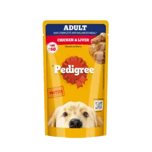 Pedigree Chicken & Liver Chunks in Gravy Adult Dog Wet Food 15x130g