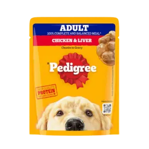Pedigree Chicken & Liver Chunks in Gravy Adult Dog Wet Food 15x70g