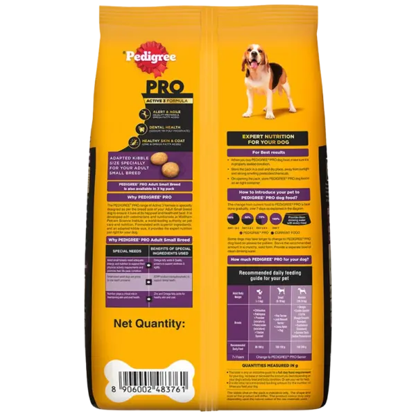 Pedigree PRO Expert Nutrition Small Breed Adult Dog Dry Food back Pedigree PRO Expert Nutrition Small Breed Adult Dog Dry Food