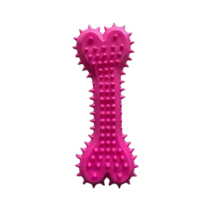 Rubber Bone with Spikes Chew Toy for Dogs
