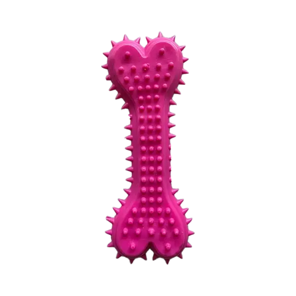 Rubber Bone with Spikes Chew Toy for Dogs