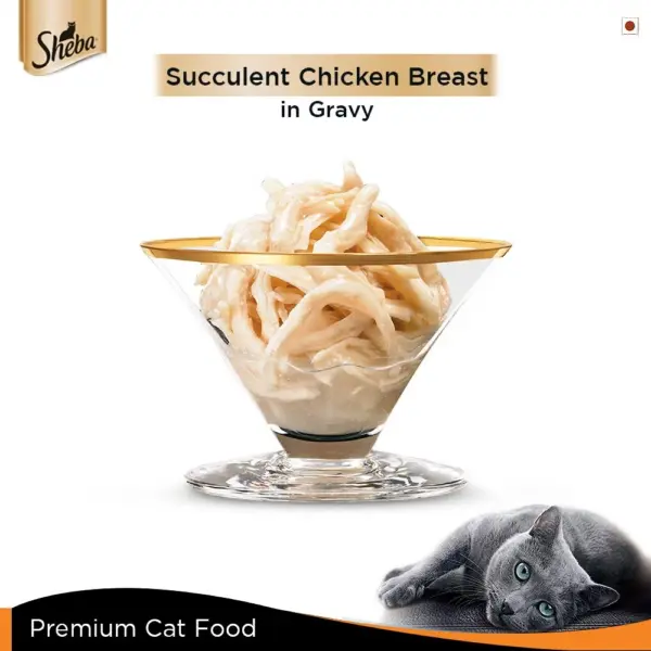 Sheba Deluxe Succulent Chicken Breast in Gravy Adult Cat Wet Can Food 24x85g 3 Sheba Deluxe Succulent Chicken Breast in Gravy Adult Cat Wet Can Food