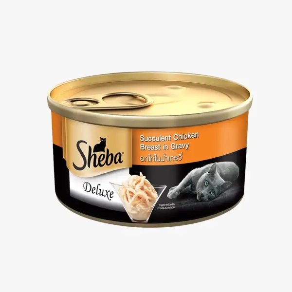 Sheba Deluxe Succulent Chicken Breast in Gravy Adult Cat Wet Can Food 24x85g Sheba Deluxe Succulent Chicken Breast in Gravy Adult Cat Wet Can Food