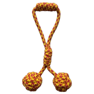 Toffee Handle with Knot and 2 Balls Tug Toy for Dogs
