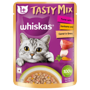 Whiskas Tasty Mix Tuna with Kanikama and Carrot in Gravy Adult Cat Wet Food 14x70g