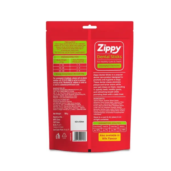 Zippy Dental Sticks Chlorophyll Flavoured