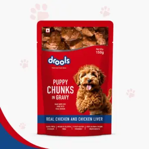 Drools Real Chicken and Chicken Liver Chunks in Gravy Puppy Wet Food