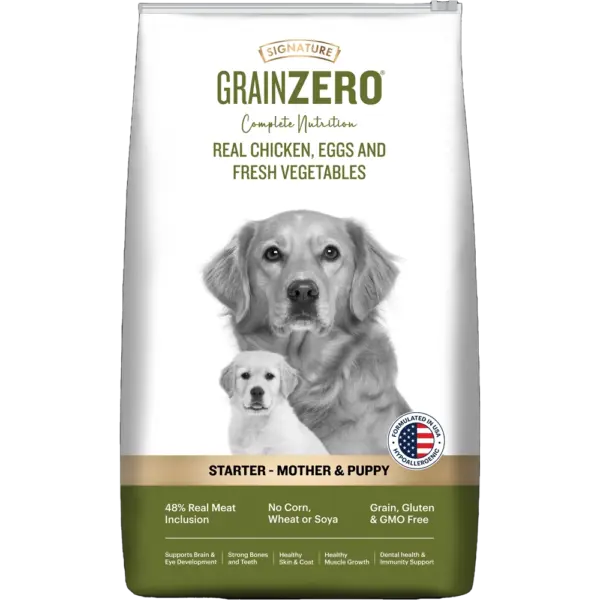 Signature Grain Zero Real Chicken, Eggs & Fresh Vegetables Mother & Puppy Starter Dry Food Signature Grain Zero Real Chicken, Eggs & Fresh Vegetables Mother & Puppy Starter Dry Food