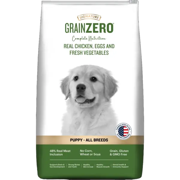 Signature Grain Zero Real Chicken, Eggs & Fresh Vegetables Puppy Dry Food Signature Grain Zero Real Chicken, Eggs & Fresh Vegetables Puppy Dry Food